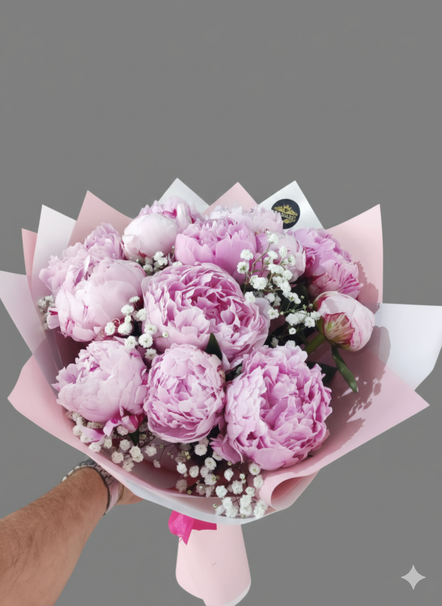 Buchet bujori înfloriți