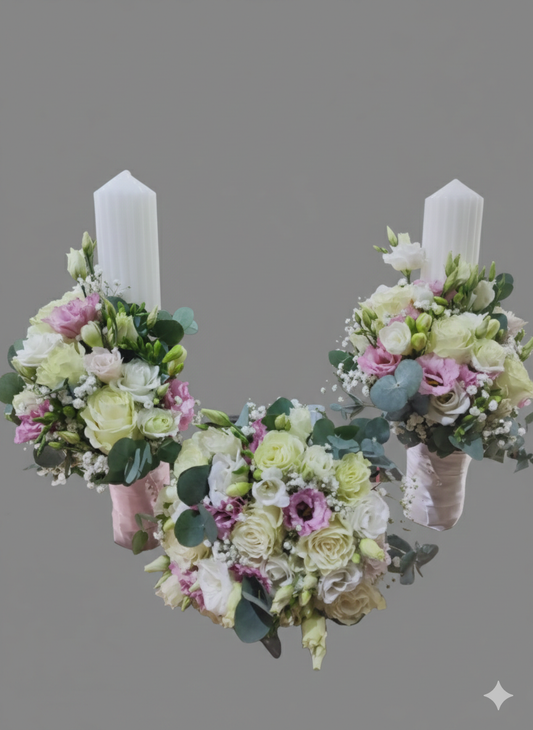 Lumânări de nunta + buchet de cununie
