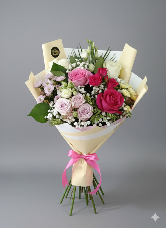 Buchet în nuanțe de roz