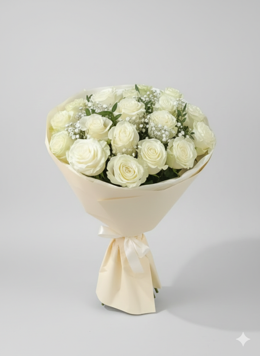 Buchet din trandafiri albi