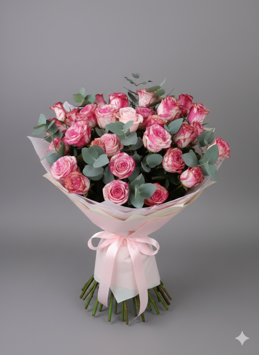 Buchet din trandafiri bicolor