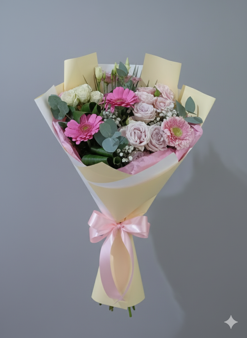 Buchet Minirosa și Gerbera